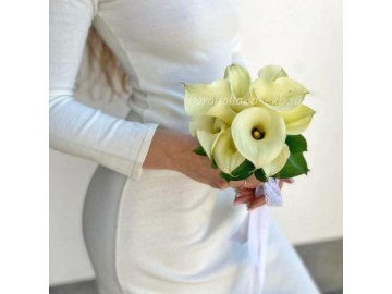 Букет невесты из белых или кремовых калл 